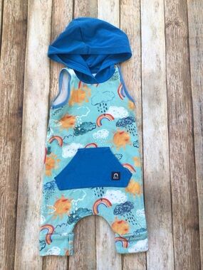 Rags to Raches Spring Showers Hooded Romper